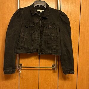 Chelsea & Violet Black Denim jean jacket, size medium